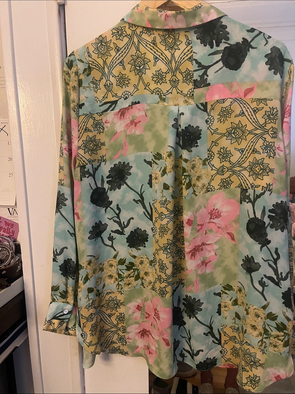 Robe & Olive Floral Patchwork Button-Up Shirt - Pastel Multi NwOTags - Picture 2 of 6